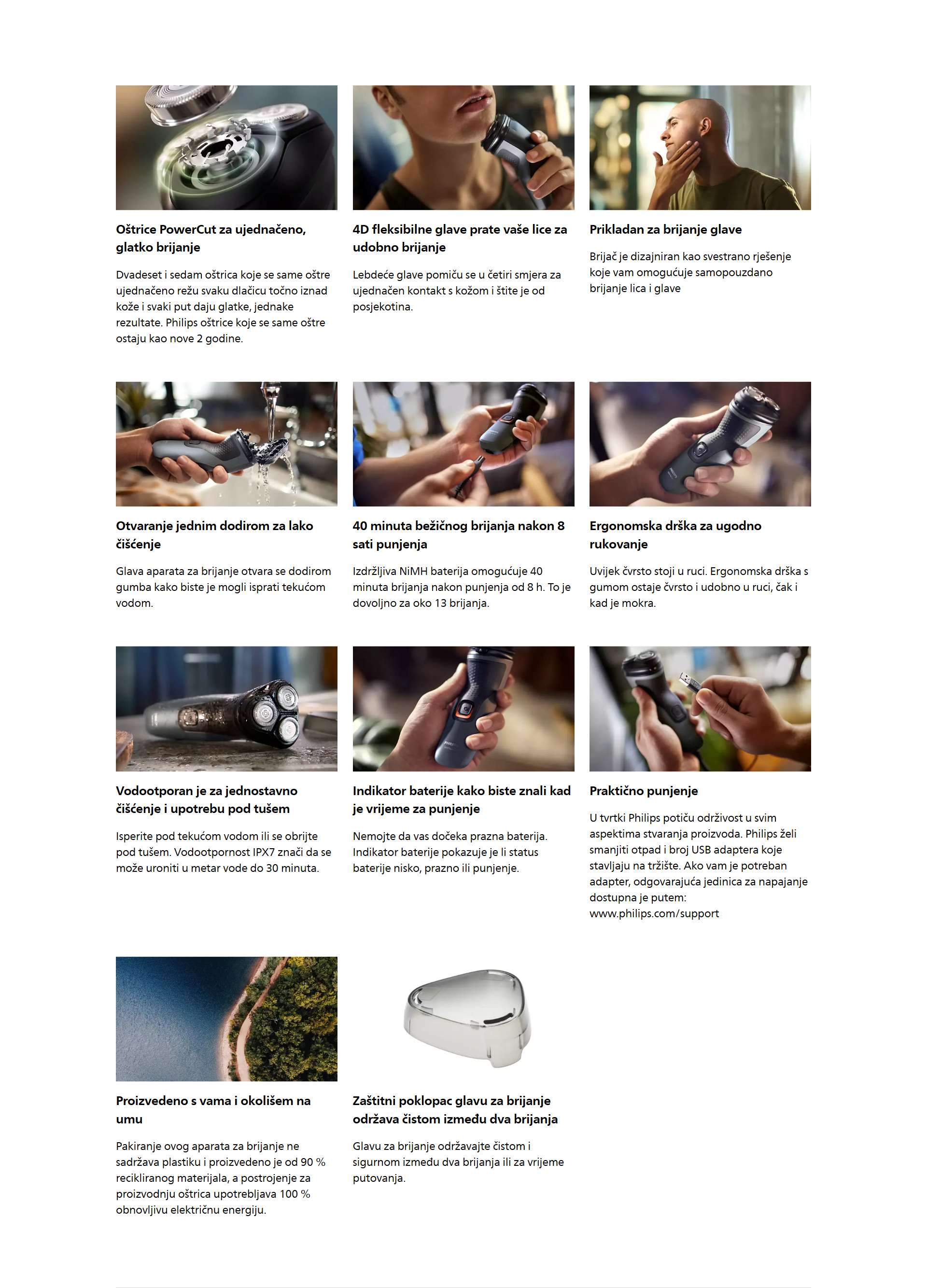 Philips Shaver 1000 Series S1142/00 električni aparat za brijanje glavne karakteristike